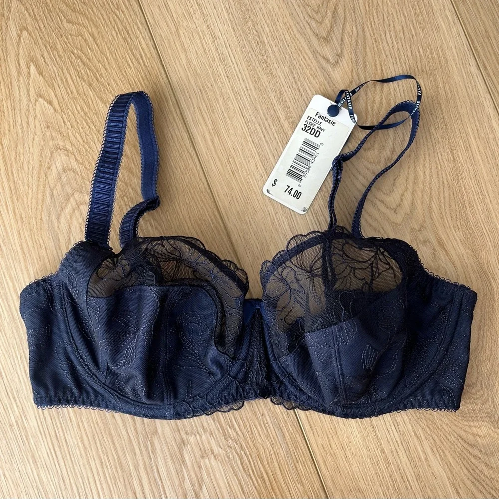 NWT Fantasie Estelle Side Support Bra- Navy 32DD
